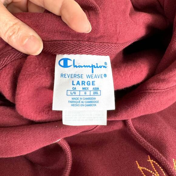 NWT Champion Reverse Weave Loose Fit Hoodie With Embroidered Leaves Men's Size L - Picture 10 of 11
